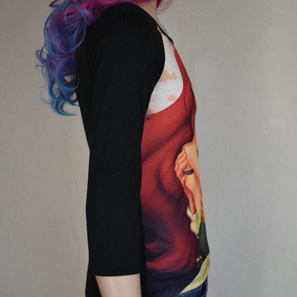 RETRO STYLE Disney Little Mermaid Ariel & Prince Eric Long Sleeve T-Shirt Small - Picture 4 of 10